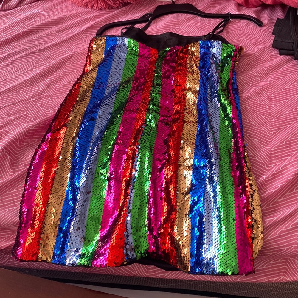 Forever 21 Shiny Multi Color Mini Dress Size Small!